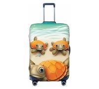 NBSKSDLK Travel Luggage Cover Turtle starfish Suitcase Protector Anti-Scratch Washable Baggage Covers Elastic Suitcase Cover Tsa Approved Baggage Protector Fit 18-32 Inch Luggage, Black, L