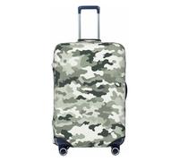 NBSKSDLK Travel Luggage Cover White camouflage Suitcase Protector Anti-Scratch Washable Baggage Covers Elastic Suitcase Cover Tsa Approved Baggage Protector Fit 18-32 Inch Luggage, Black, L