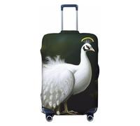 NBSKSDLK Travel Luggage Cover White Peacock Suitcase Protector Anti-Scratch Washable Baggage Covers Elastic Suitcase Cover Tsa Approved Baggage Protector Fit 18-32 Inch Luggage, Black, S