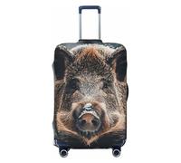 NBSKSDLK Travel Luggage Cover Wild Boar Suitcase Protector Anti-Scratch Washable Baggage Covers Elastic Suitcase Cover Tsa Approved Baggage Protector Fit 18-32 Inch Luggage, Black, L