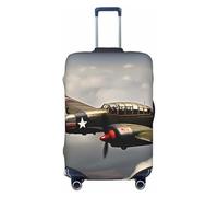 NBSKSDLK Travel Luggage Cover World War 2 Aircraft Airplane Suitcase Protector Anti-Scratch Washable Baggage Covers Elastic Suitcase Cover Tsa Approved Baggage Protector Fit 18-32 Inch Luggage, Black