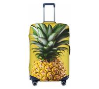 NBSKSDLK Travel Luggage Cover Yellow Pineapple Suitcase Protector Anti-Scratch Washable Baggage Covers Elastic Suitcase Cover Tsa Approved Baggage Protector Fit 18-32 Inch Luggage, Black, XL