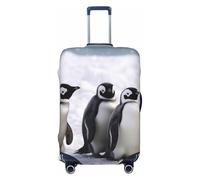 NBSKSDLK Travel Luggage Cover Young Penguins With Snow Suitcase Protector Anti-Scratch Washable Baggage Covers Elastic Suitcase Cover Tsa Approved Baggage Protector Fit 18-32 Inch Luggage, Black, XL