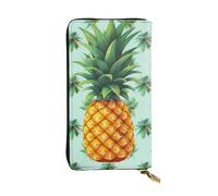 NBSKSDLK Tropical Fruit Pineapple Leather Wallet RFID Blocking Credit Card Case Large Capacity Money Organizer with Zipper Pocket - Slim Minimalist Cash Wallet for Men Women Phone Clutch Gift