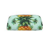 NBSKSDLK Tropical Fruit Pineapple Makeup Bag for Women Men Pencil Pouch Travel Small Cosmetic Bag Zippered Toiletry Bags Aesthetic Pen Bags Trendy Storage Bags Leather Coin Pouch Purse, Gold, One size