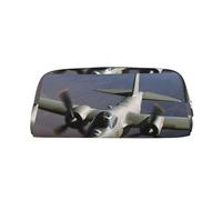 NBSKSDLK US Army Plane Makeup Bag for Women Men Pencil Pouch Travel Small Cosmetic Bag Zippered Toiletry Bags Aesthetic Pen Bags Trendy Storage Bags Leather Coin Pouch Purse, Silver, One size