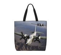 NBSKSDLK US Army Plane Tote Bag Travel Large Shoulder Bag with Zipper Gifts for Women Casual Tote's Handbags Waterproof Beach Bags Lightweight Work Laptop Bag Reusable Grocery Bag