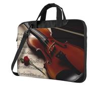 NBSKSDLK Violin Sheet Music Laptop Bag 14 inch, Computer Briefcase Gifts for Men Women, 360 Protective Laptop Shoulder Bag