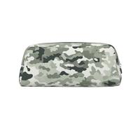 NBSKSDLK White camouflage Makeup Bag for Women Men Pencil Pouch Travel Small Cosmetic Bag Zippered Toiletry Bags Aesthetic Pen Bags Trendy Storage Bags Leather Coin Pouch Purse, Silver, One size