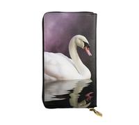 NBSKSDLK White Swan Leather Wallet RFID Blocking Credit Card Case Large Capacity Money Organizer with Zipper Pocket - Slim Minimalist Cash Wallet for Men Women Phone Clutch Gift