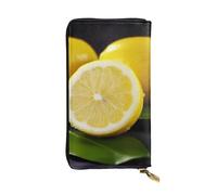 NBSKSDLK Yellow Lemon Leather Wallet RFID Blocking Credit Card Case Large Capacity Money Organizer with Zipper Pocket - Slim Minimalist Cash Wallet for Men Women Phone Clutch Gift