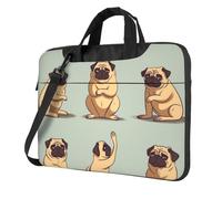 NBSKSDLK Yoga pug Cute Laptop Bag 13 inch, Computer Briefcase Gifts for Men Women, 360 Protective Laptop Shoulder Bag