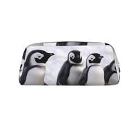 NBSKSDLK Young Penguins With Snow Makeup Bag for Women Men Pencil Pouch Travel Small Cosmetic Bag Zippered Toiletry Bags Aesthetic Pen Bags Trendy Storage Bags Leather Coin Pouch Purse, Gold, One Size