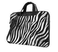 NBSKSDLK Zebra Print Laptop Bag, Computer Briefcase Gifts for Men Women, 360 Protective Laptop Shoulder Bag, Black, 14 inch
