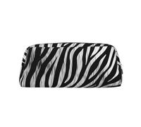 NBSKSDLK Zebra Print Makeup Bag for Women Men Pencil Pouch Travel Small Cosmetic Bag Zippered Toiletry Bags Aesthetic Pen Bags Trendy Storage Bags Leather Coin Pouch Purse, Silver, One Size