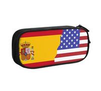 NBSNGSLS American Spain Flag Print Pencil Case Stylish Print Pencil Case - Organize Your Stationery with Elegance
