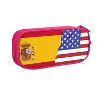 NBSNGSLS American Spain Flag Print Pencil Case Stylish Print Pencil Case - Organize Your Stationery with Elegance