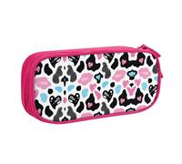 NBSNGSLS Cow Hide with Hearts Moo Love Print Pencil Case Stylish Print Pencil Case - Organize Your Stationery with Elegance