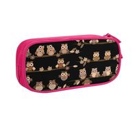 NBSNGSLS Cute Brown Cartoon Owls Print Pencil Case Stylish Print Pencil Case - Organize Your Stationery with Elegance