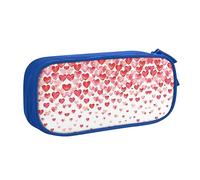 NBSNGSLS Falling Red Hearts Print Pencil Case Stylish Print Pencil Case - Organize Your Stationery with Elegance