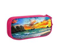 NBSNGSLS Pirate Ship in The Sunset Print Pencil Case Stylish Print Pencil Case - Organize Your Stationery with Elegance