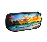 NBSNGSLS Pirate Ship in The Sunset Print Pencil Case Stylish Print Pencil Case - Organize Your Stationery with Elegance