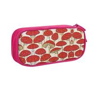 NBSNGSLS Red White Mushroom Print Pencil Case Stylish Print Pencil Case - Organize Your Stationery with Elegance