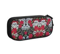 NBSNGSLS Rose Skull Eyes Print Pencil Case Stylish Print Pencil Case - Organize Your Stationery with Elegance
