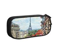 NBSNGSLS Street in Paris Town Print Pencil Case Stylish Print Pencil Case - Organize Your Stationery with Elegance