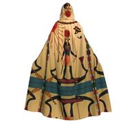 NBSNGSLS Sun Old Egyptian Timeless Grace Print Hooded Cloak Costume Cloak For Men Women Halloween Cosplay