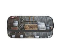 NBSNGSLS Wooden Barn Countryside Print Pencil Case Stylish Print Pencil Case - Organize Your Stationery with Elegance