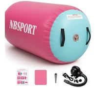 NBSPORT Air Barrel & Roller Gymnastics Equipment - Inflatable Tumble Track & Back Handspring Trainer with Pump for Home Cheerleading