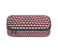 Nbtghga 3D Red Checkered Print Pencil Case Holder Stylish Slim with Zipper Cosmetic Makeup Pouch Bag for Girls Teens Adults