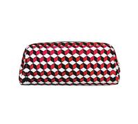 Nbtghga 3D Red Checkered Print Pencil Pouch, Pen Bag with Practical Zip, Stationery Pouch for School Office