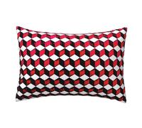 Nbtghga 3d Red Checkered Print Pillowcase Throw Pillow Case Zippered For Home Bedroom Living Room Office Decor
