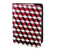 Nbtghga 3D Red Checkeredprint Leather Travel Passport Wallet Blocking Passport Cover Travel Documents Organizer