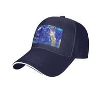 Nbtghga Abstract Marble Stone Print Baseball Cap Golf Dad Hat Adjustable Original Classic Cap Casquette,Outdoor Sports Casual Wear Navy Blue