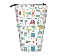 Nbtghga Abstraction Biology Chemistry4 Print Pencil Telescopic Classic Arts Stand Up Pencil Case Organizer Pencil Holder Makeup Bag Gift