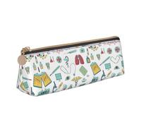 Nbtghga Abstraction Biology Chemistry4 Print Triangle Pouch for Pens Makeup Art Supplies,Leather Pencil Case Cute Zipper Pencil Pouch