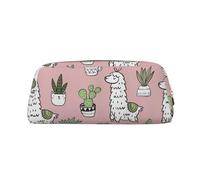 Nbtghga Alpaca and Cactus Print Pencil Pouch, Pen Bag with Practical Zip, Stationery Pouch for School Office