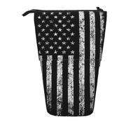 Nbtghga American Camouflage Print Pencil Telescopic Classic Arts Stand Up Pencil Case Organizer Pencil Holder Makeup Bag Gift