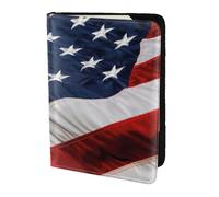 Nbtghga American Flagprint Leather Travel Passport Wallet Blocking Passport Cover Travel Documents Organizer