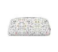 Nbtghga Animal Rabbit Fox Dee Print Pencil Pouch, Pen Bag with Practical Zip, Stationery Pouch for School Office