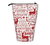 Nbtghga Animal Wilderness Bear Deer Print Pencil Telescopic Classic Arts Stand Up Pencil Case Organizer Pencil Holder Makeup Bag Gift