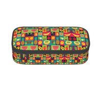 Nbtghga Art Style Fruit Print Pencil Case Holder Stylish Slim with Zipper Cosmetic Makeup Pouch Bag for Girls Teens Adults