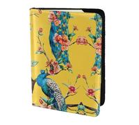Nbtghga Beautiful Peacockprint Leather Travel Passport Wallet Blocking Passport Cover Travel Documents Organizer