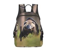 Nbtghga Black And White Honey Badger Print Backpack,Lightweight Canvas Backpack For Travel, Business,Outdoor Sports, Office, Work