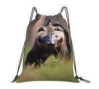 Nbtghga Black And White Honey Badger Print Drawstring Bags Gym Bag,Draw String Back Bag For Shopping Sport Yoga Travel,Beach