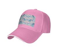 Nbtghga Blue Cartoon Fish Print Baseball Cap Golf Dad Hat Adjustable Original Classic Cap Casquette,Outdoor Sports Casual Wear