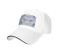 Nbtghga Blue Cartoon Fish Print Baseball Cap Golf Dad Hat Adjustable Original Classic Cap Casquette,Outdoor Sports Casual Wear
